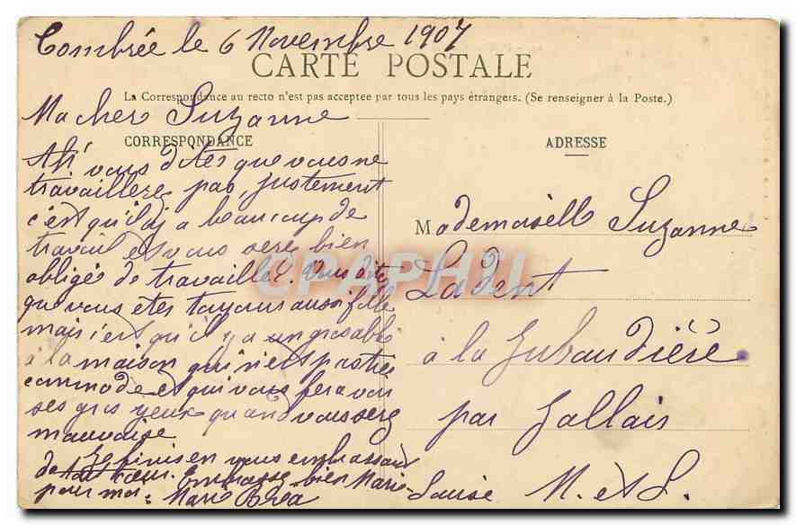 CPA Pouance M et L le Chateau Cote Sud  — Back