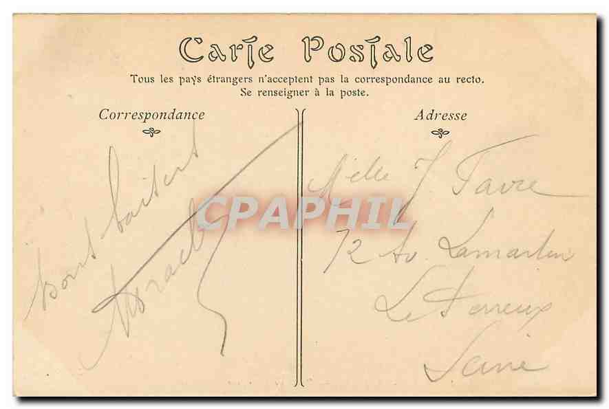 CPA Foret de Saint Germain Route de Carrieres — Verso