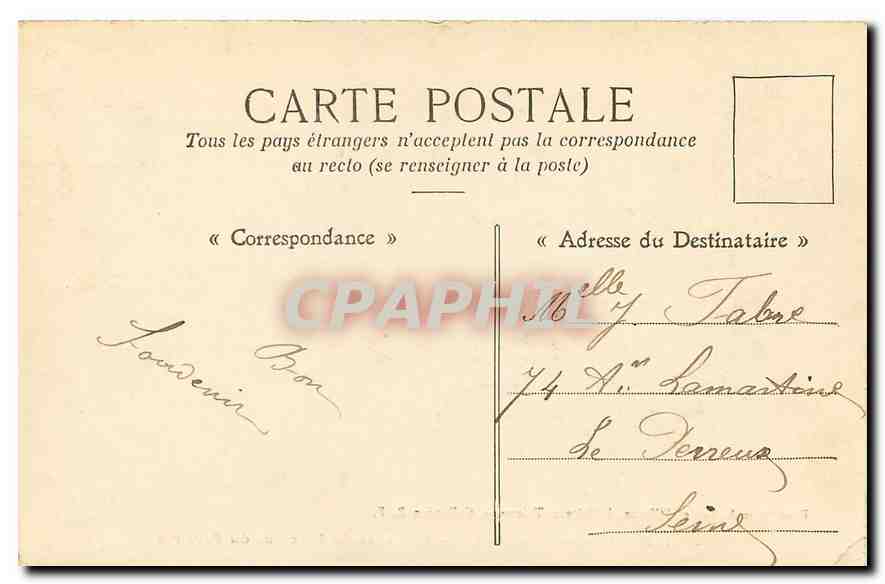 Saint-Germain-en-Laye — Une allée du Parc vue du Parterre — Phototypie A. Rep et Filliette, à Château-Thierry — Collection R. F. — n° 2361 — Rückseite
