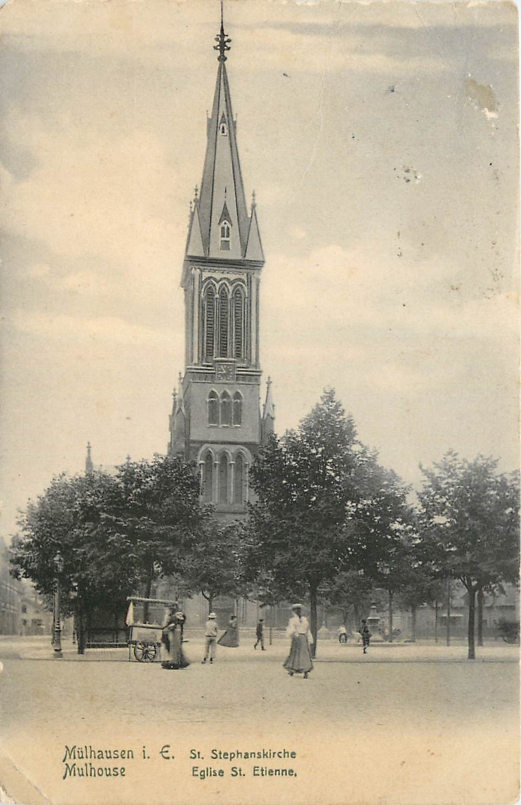CPA Mulhouse Eglise St Etienne 