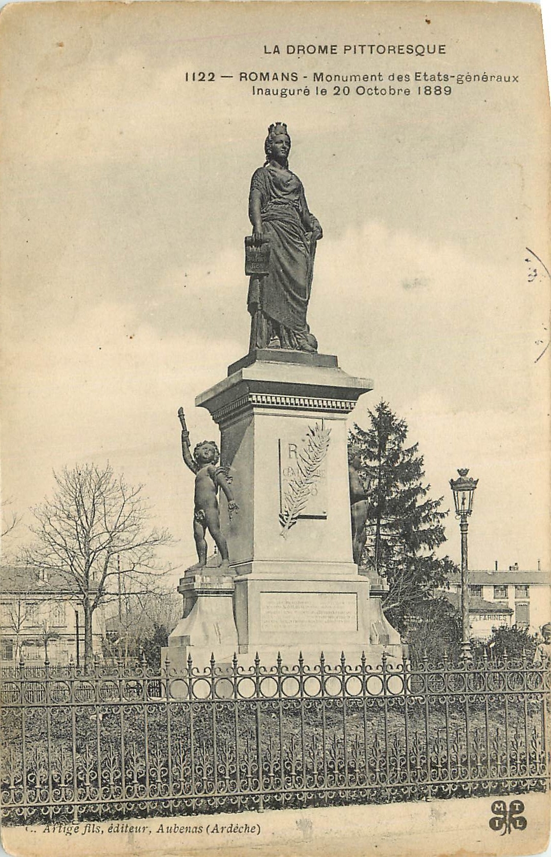 CPA La Drome pittoresque Romans monument des Etats generaux inaugure le 20 Octobre 1889 