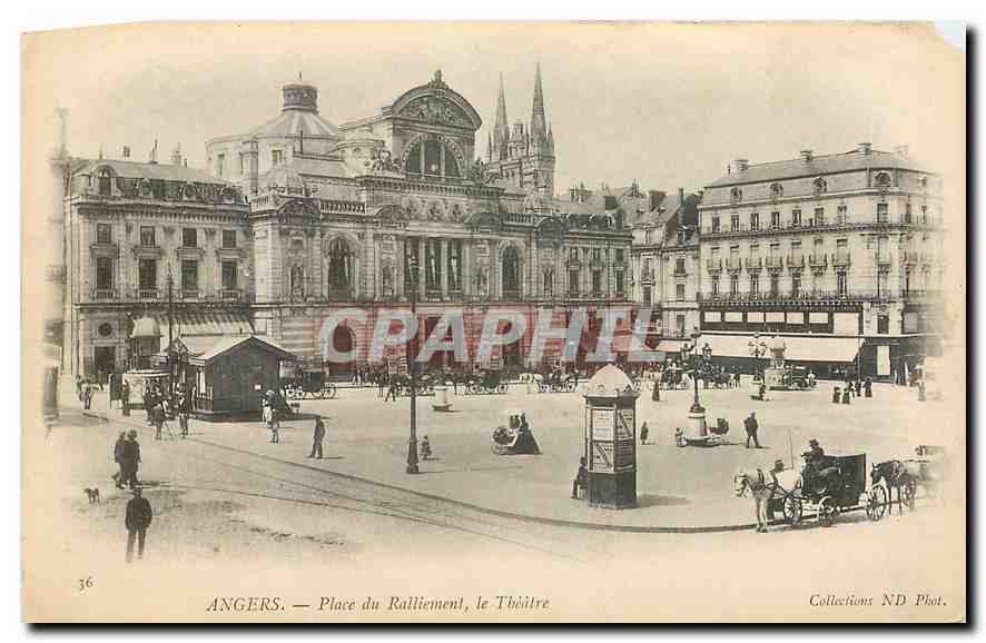 CPA Angers Place du Ralliement le Theatre 