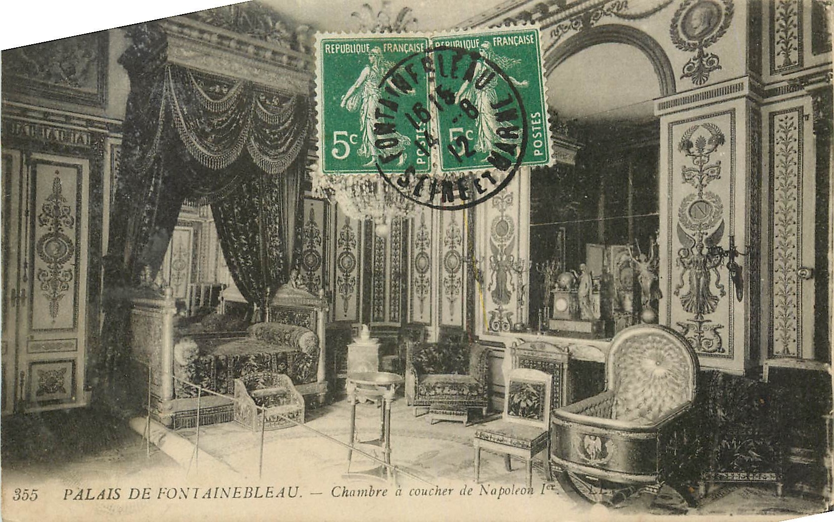 Schloss Fontainebleau — Schlafzimmer von Napoleon I. — anonymer Verleger, n° 355