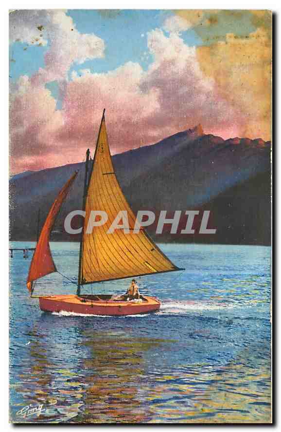 CPA La Savoie pittoresque au lac du Bourget Bateau