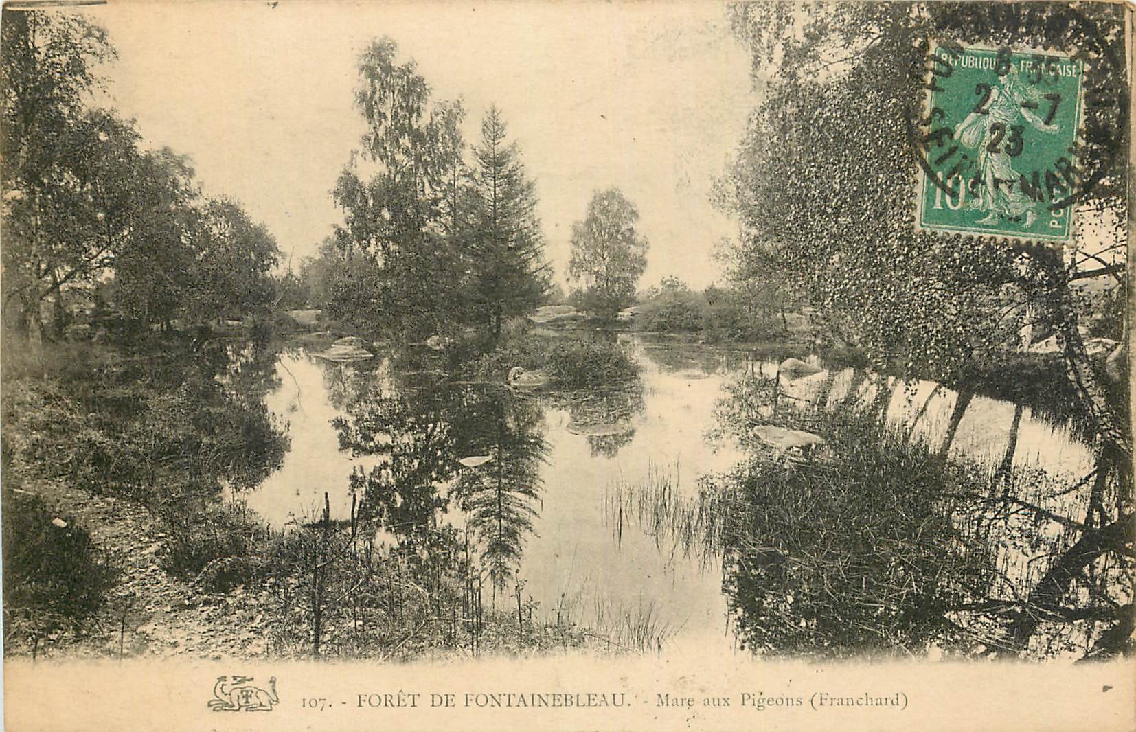 Bosque de Fontainebleau — Laguna de los Pájaros (Franchard) — Editor Franchard, n°107