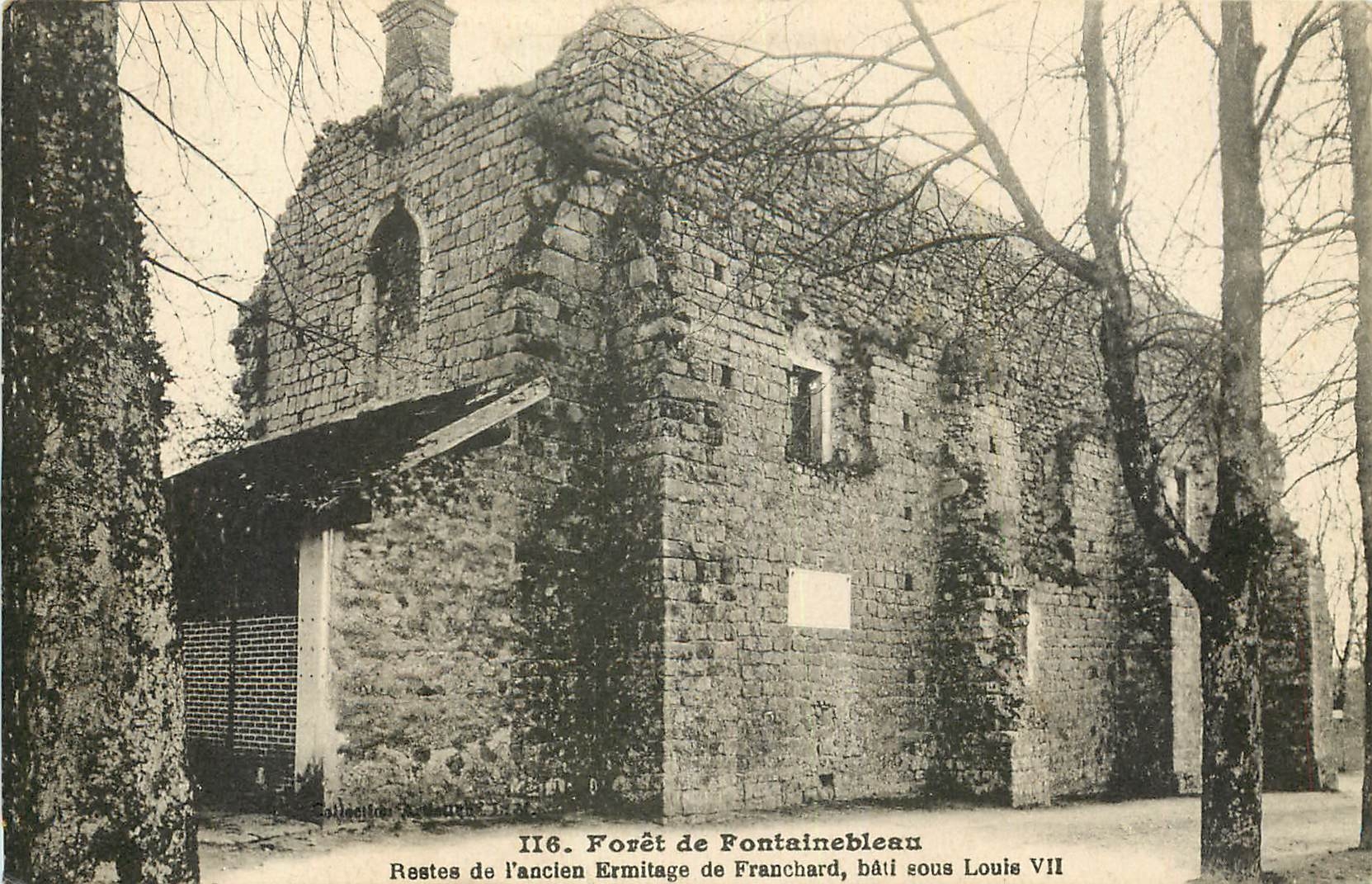 Forêt de Fontainebleau — Reste des alten Ermitages von Franchard, erbaut unter Ludwig VII — Sammlung Delaunay, n° II6