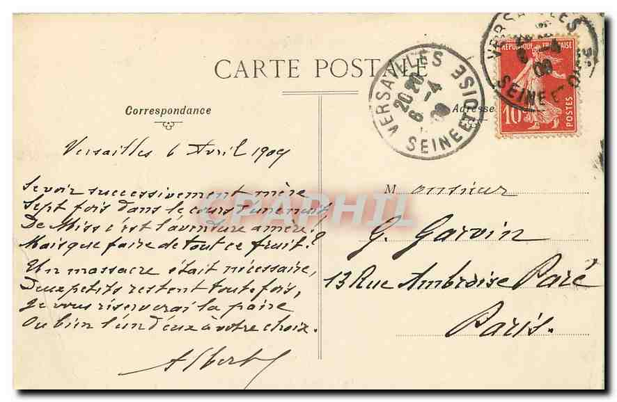 CPA Versailles la Maison du Seigneur a Trianon  — Verso