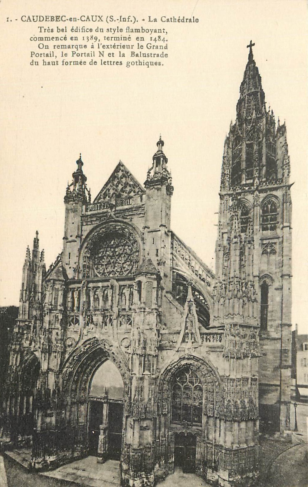 CPA Caudebec en Caux S Inf la Cathedrale 