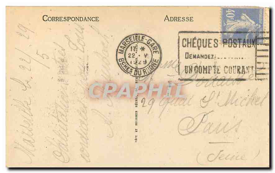 CPA Marseille le Chateau d'If  — Verso