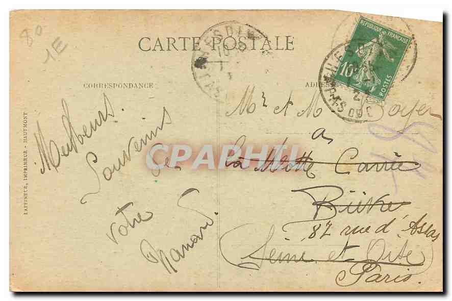 CPA Abbeville Somme l'Eglise St Pierre  — Rückseite