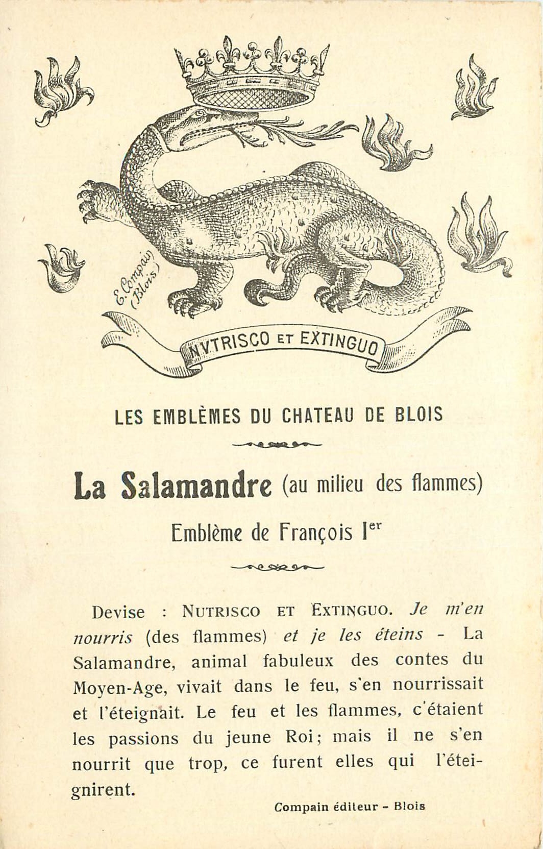 CPA Les Emblemes du Chateau de Blois la Salamandre 