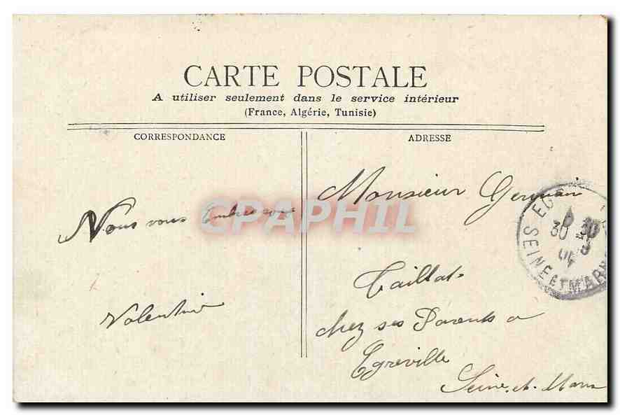 CPA Paris Ministere de la Marine  — Rückseite