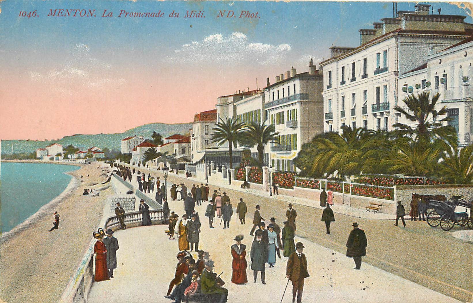 CPA Menton la Promenade du Midi 