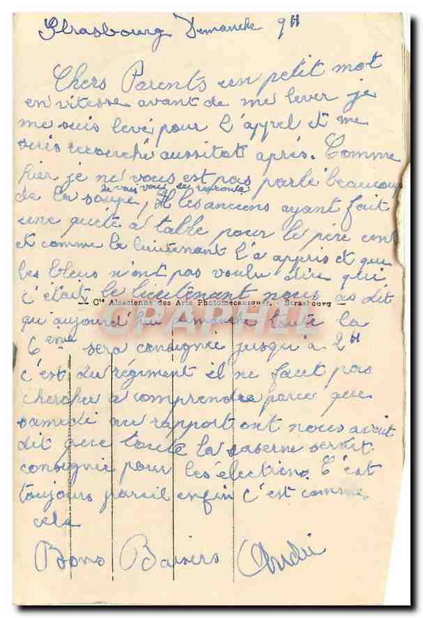 CPA Strasbourg la Cathedrale Cote Sud  — Rückseite
