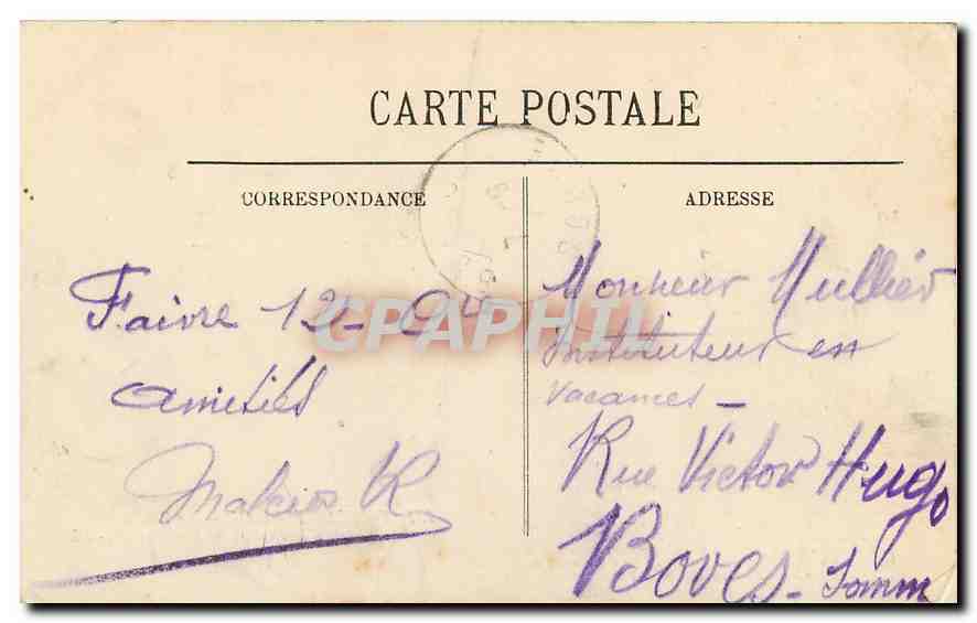 CPA Fontainebleau Le Palais L'acte d'abidication de Napoleon 1er — Rückseite