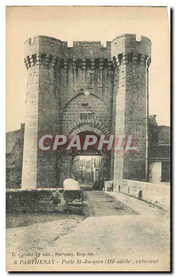 CPA Parthenay Porte St Jacques III siecle exterieur 