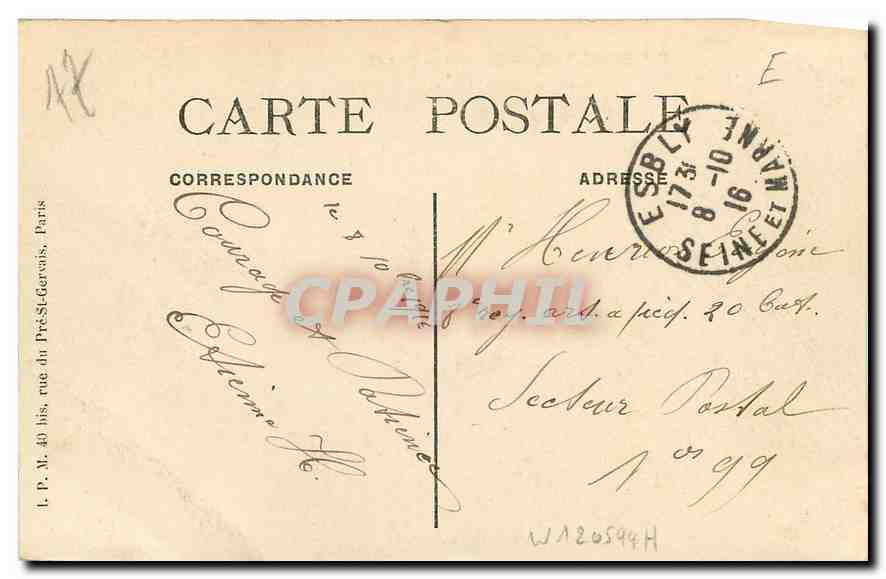 CPA Esbly S et M le canal perspective des 3 ponts  — Rückseite