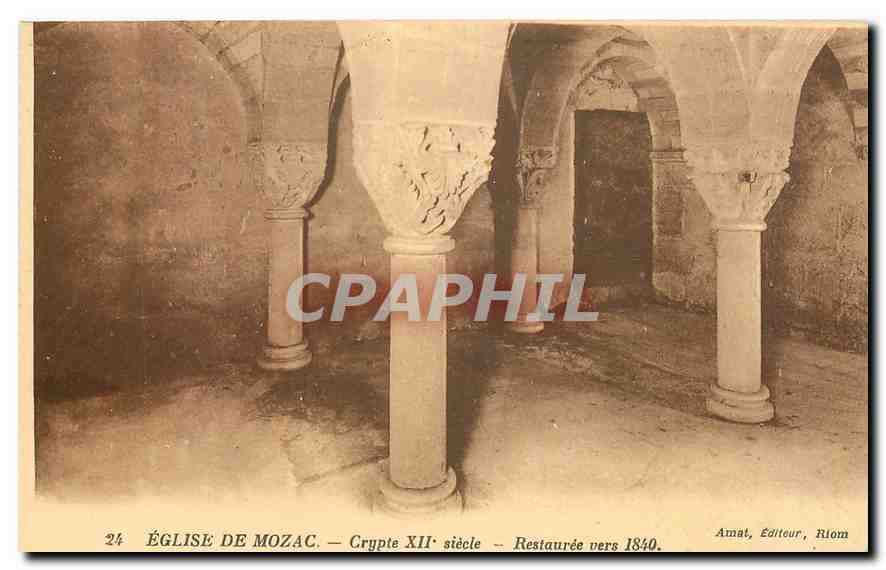 CPA Eglise de Mozac Crypte XII siecle restauree vers 1840 