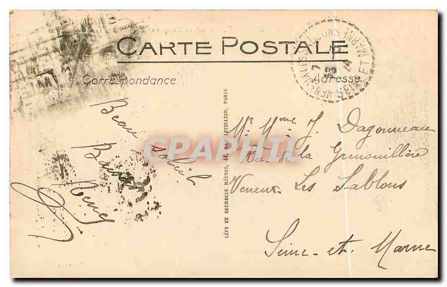 CPA Menton Rochers Rouges et Frontiere Franco Italiano  — Rückseite
