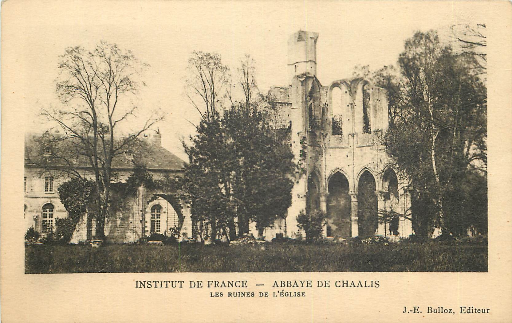 CPA Institut de France Abbaye de Chaalis Les Ruines de l'Eglise 