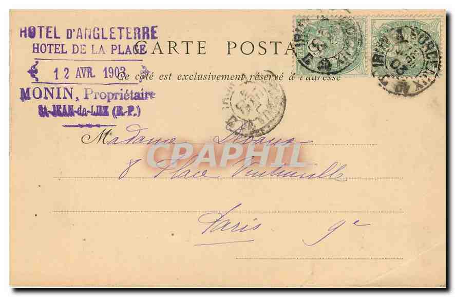 CPA Saint Jean de Luz Le Fort Socoa — Back
