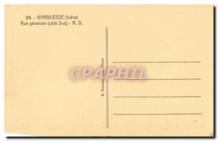CPA Gargilesse Indre Vue generale cote Sud  — Rückseite