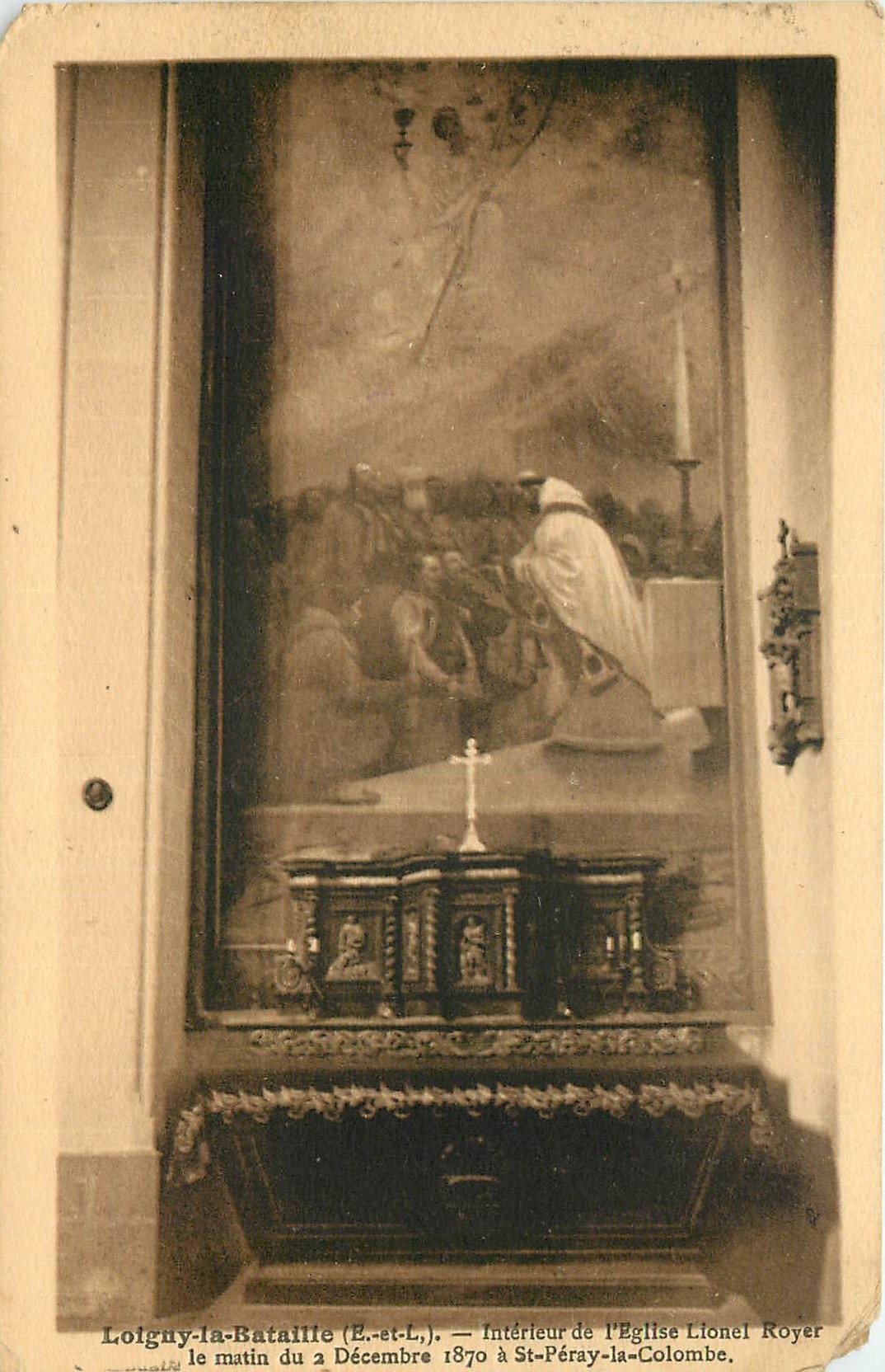 CPA Loigny la Bataille E et L Interieur de l'Eglise Lionel Royer 