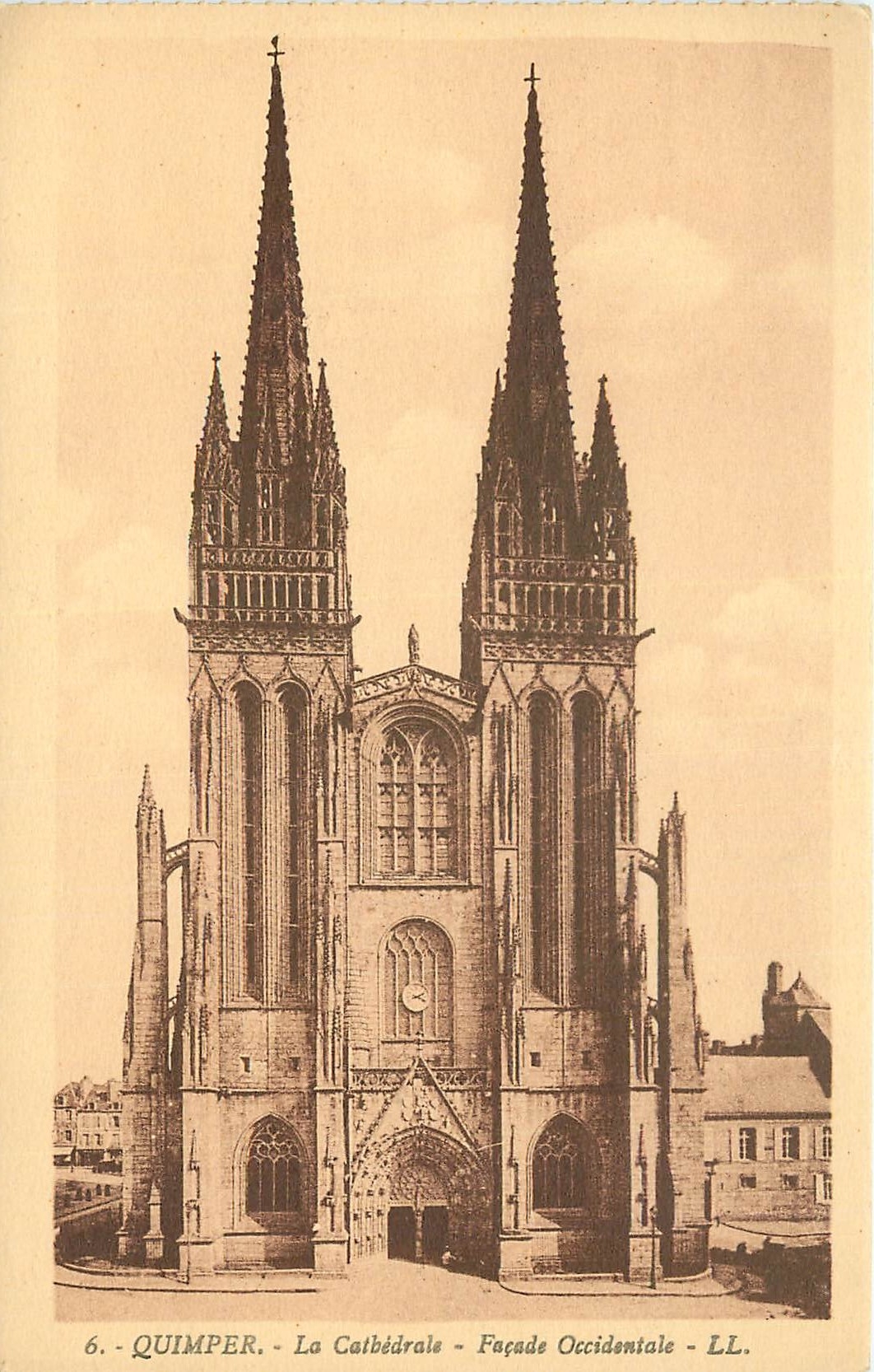 CPA Quimper La Cathedrale Facade Occidentale 