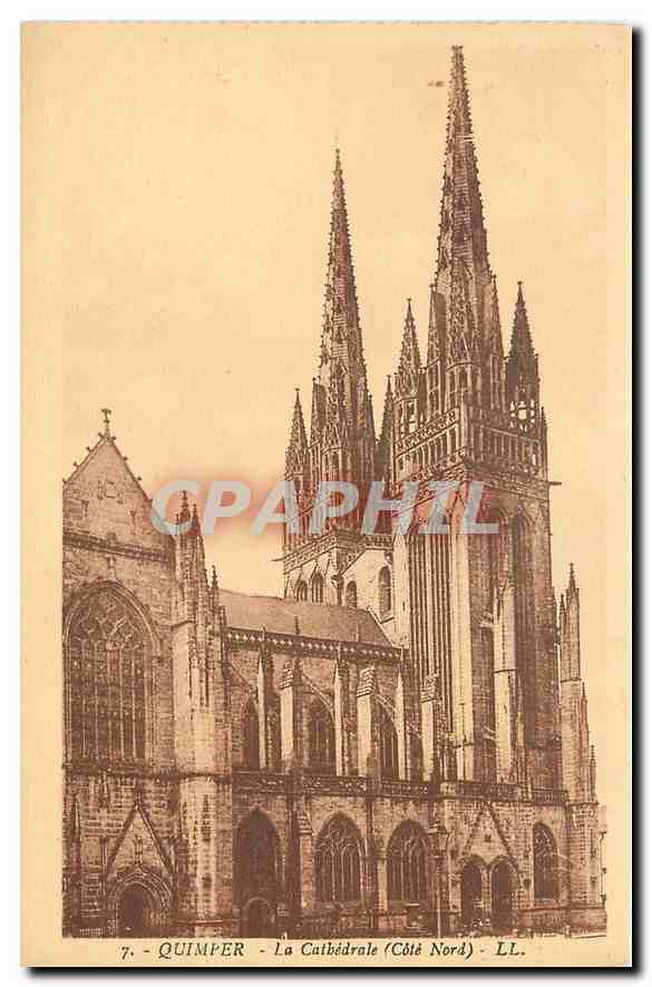 CPA Quimper La Cathedrale Cote Nord 