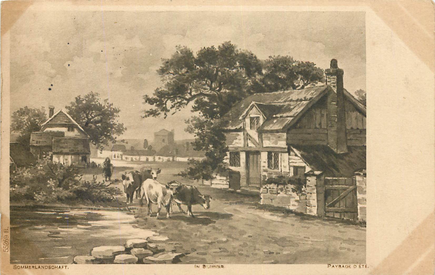 CPA Sommerlandechaft Paysage Vaches