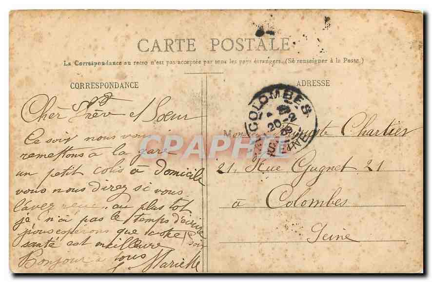 CPA St Aignan de Couptrain Le Calvaire  — Verso