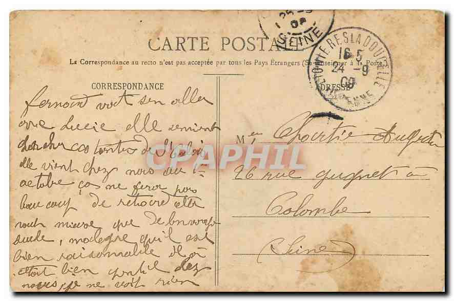 CPA Lignieres la Douchelle Les Roches d'Orgeres  — Rückseite