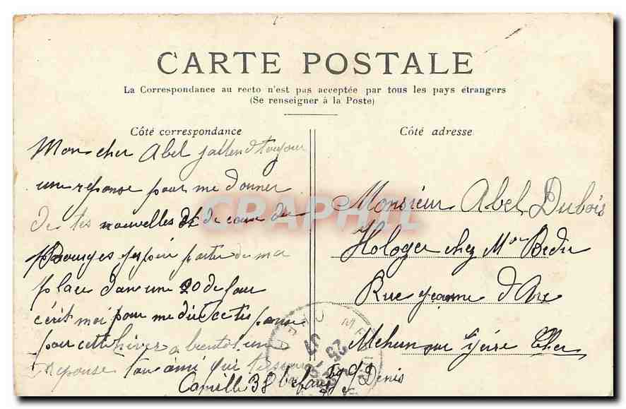 CPA Paris La Conciergerie  — Verso
