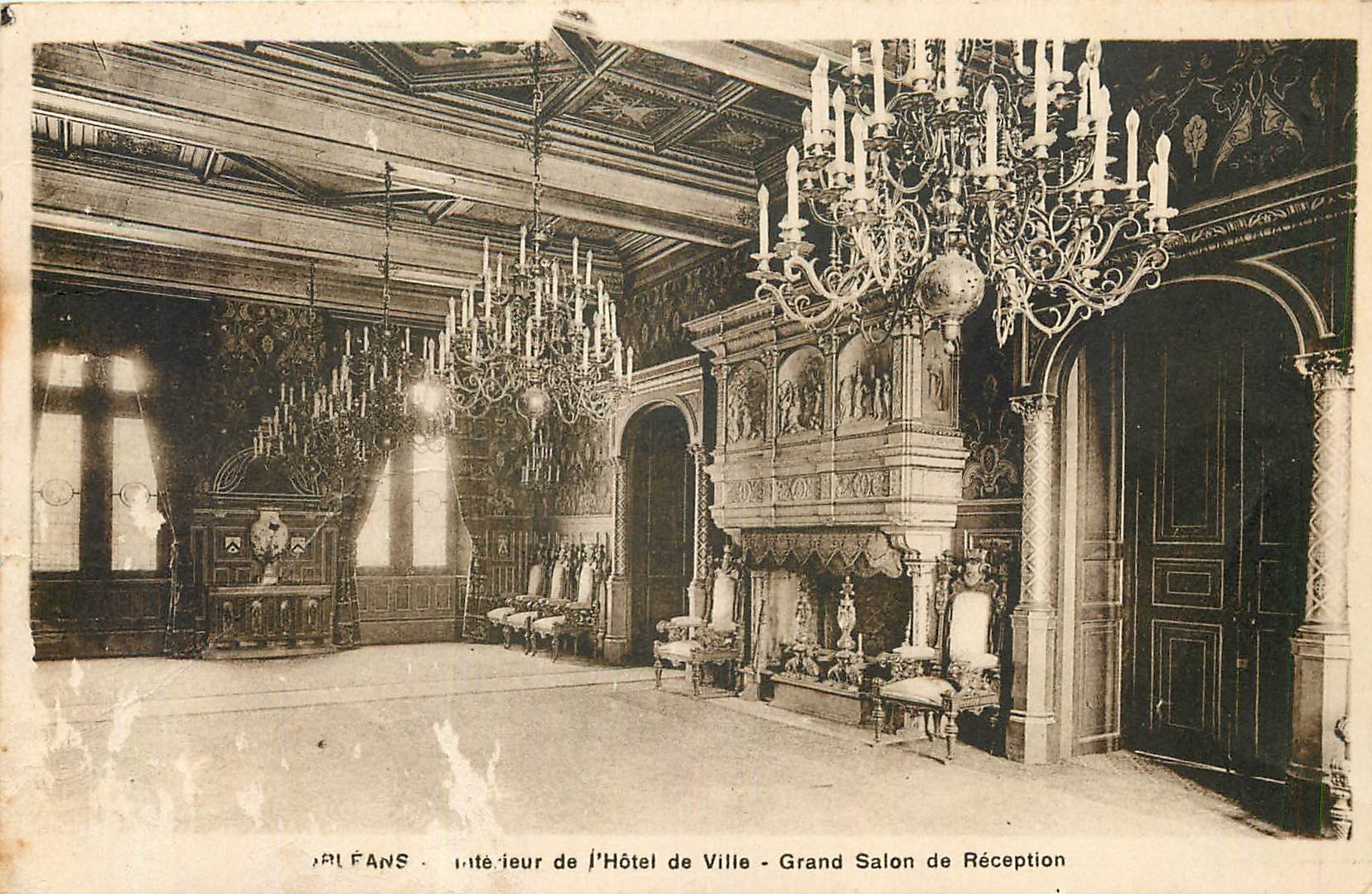 CPA l'Hotel de Ville Grand Salon de Reception Orleans