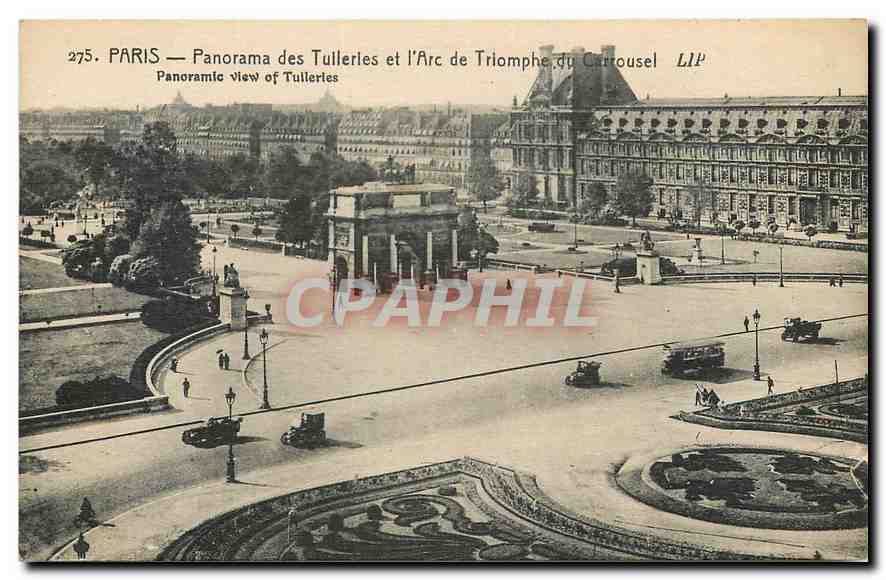 CPA Paris Panorama des Tuilleries et l'Arc de Triomphe de Carrousel 