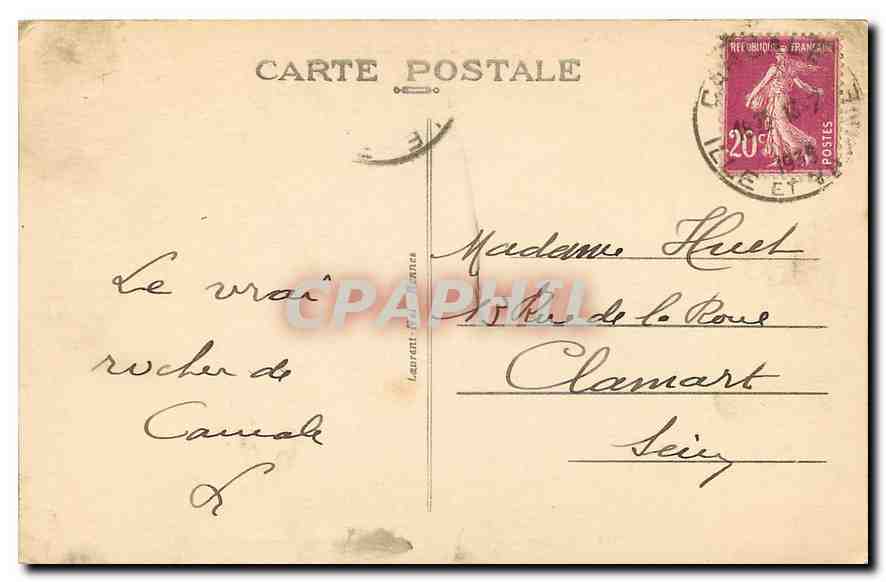Cancale - Rocher de Cancale et fort des Rimains — Côte d'Emeraude, éditeur Laurent, n° 114 — Verso