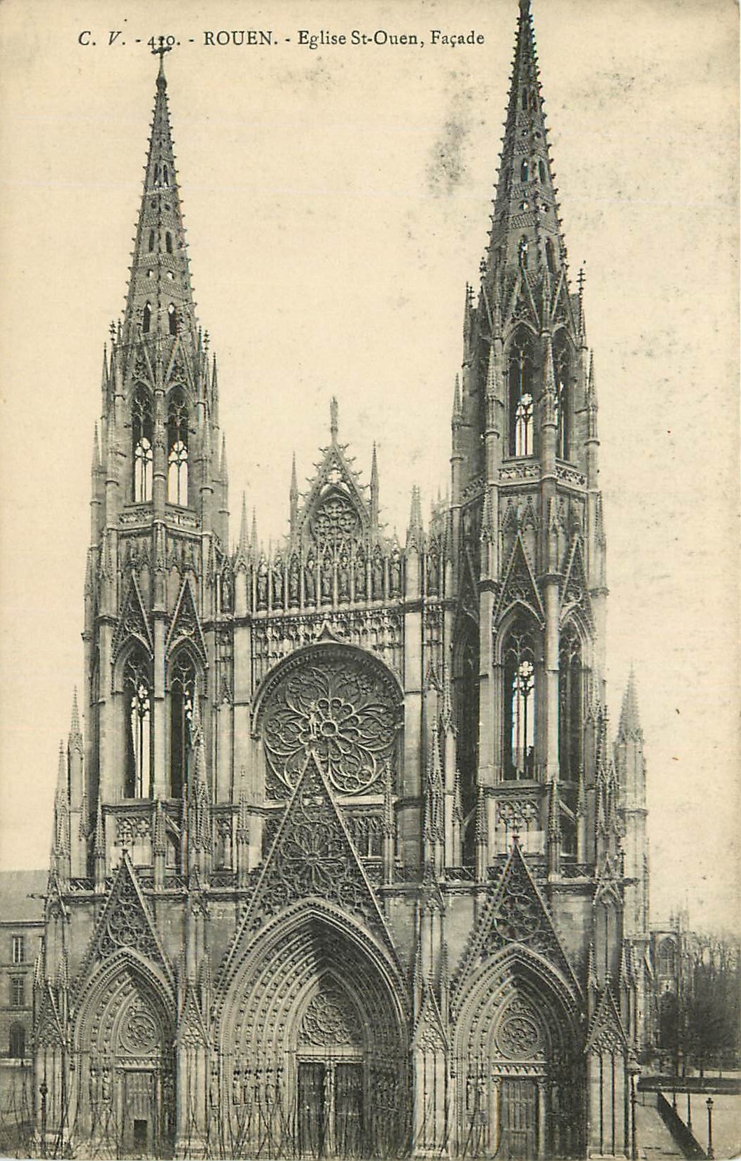 CPA Rouen Eglise St Ouen Facade 