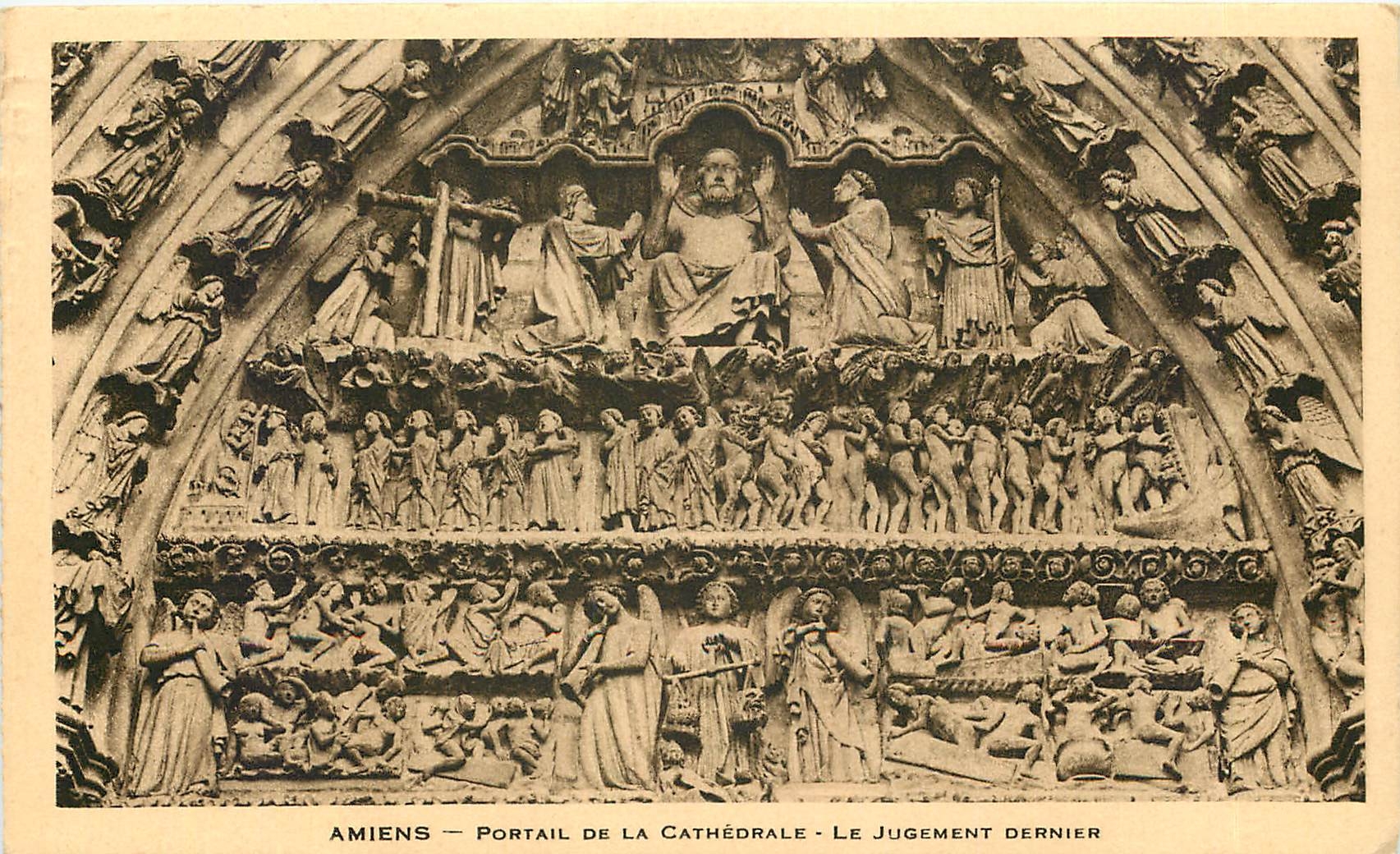 CPA Amiens Portail de la Cathedrale Le Jugement Dernier 