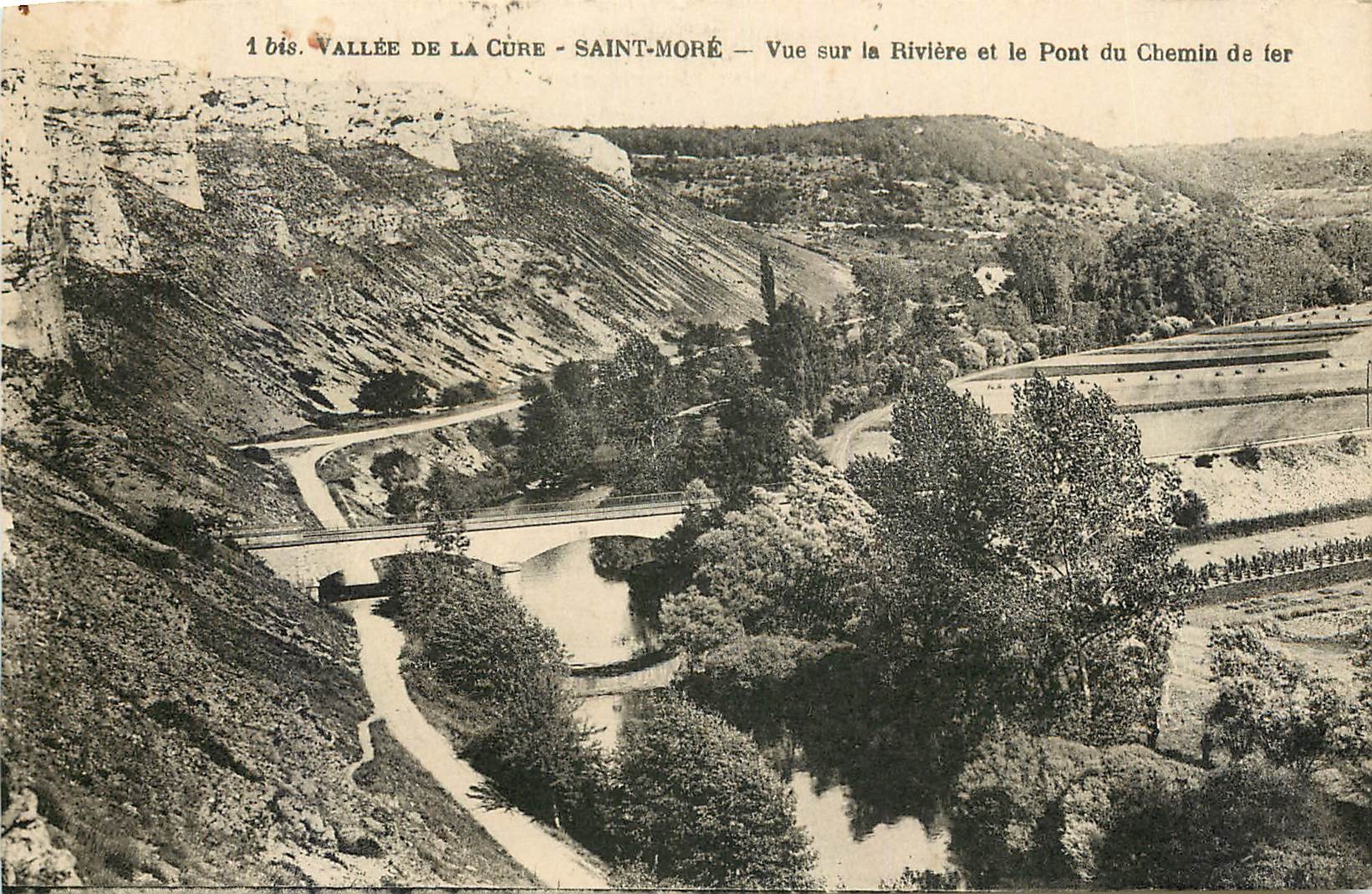 CPA Vallee de la Cure Saint More Vue sur la Riviere et le Pont du Chemins de fer 