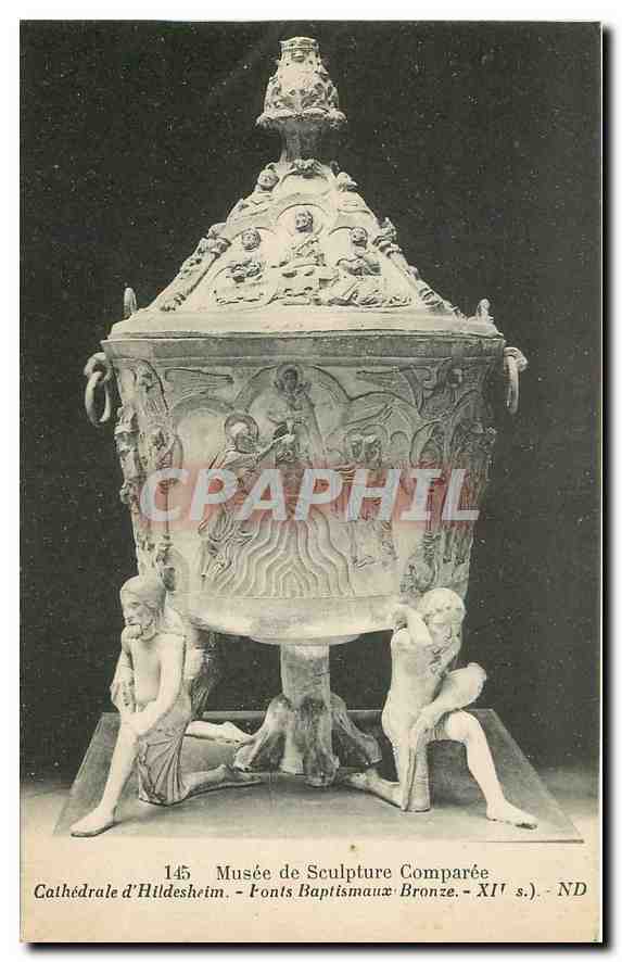 CPA Musee de Sculpture Comparee Cathedrale d'Hildesheim Gonts Baptismaux Bronze 