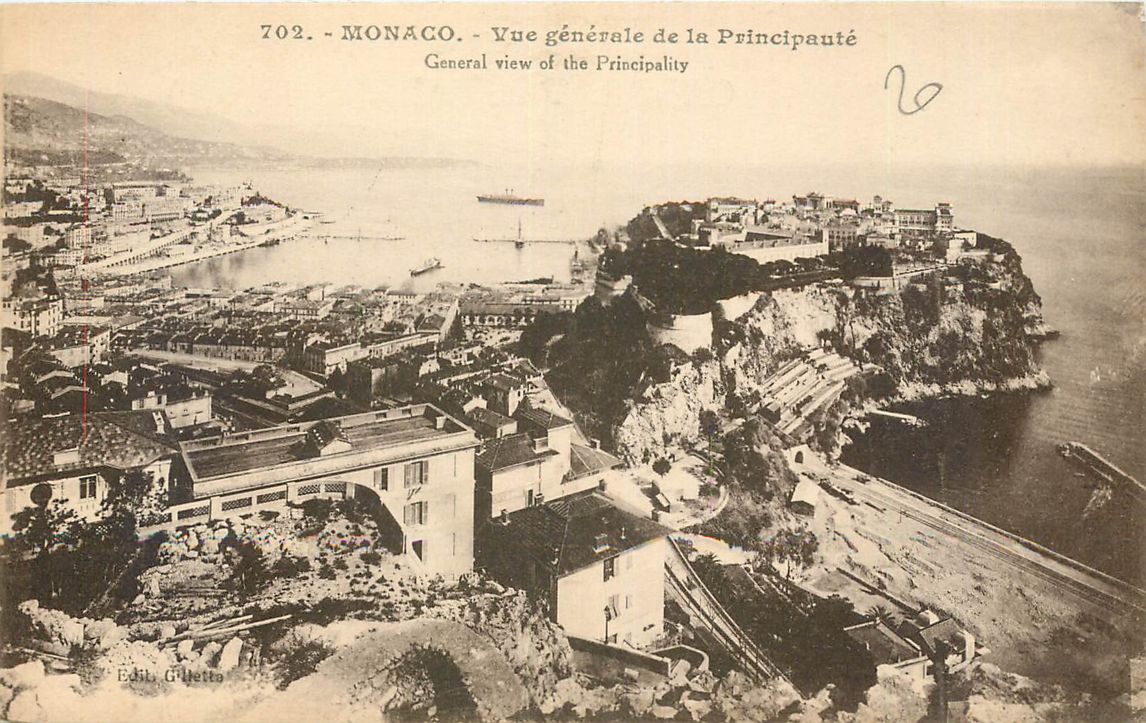 CPA Monaco Vue generale de la Principaute 