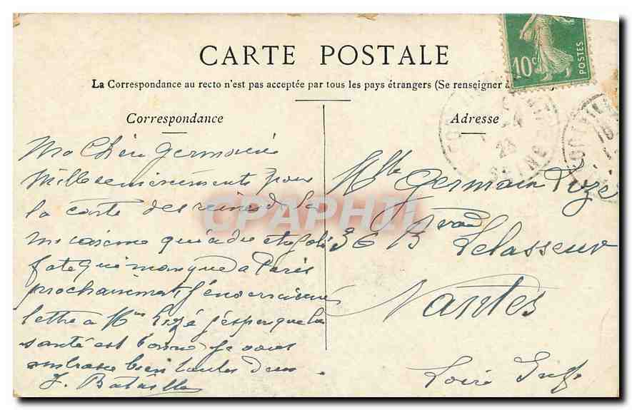 CPA Paris Eglise St Augustin & le Coul Malesherbes  — Verso
