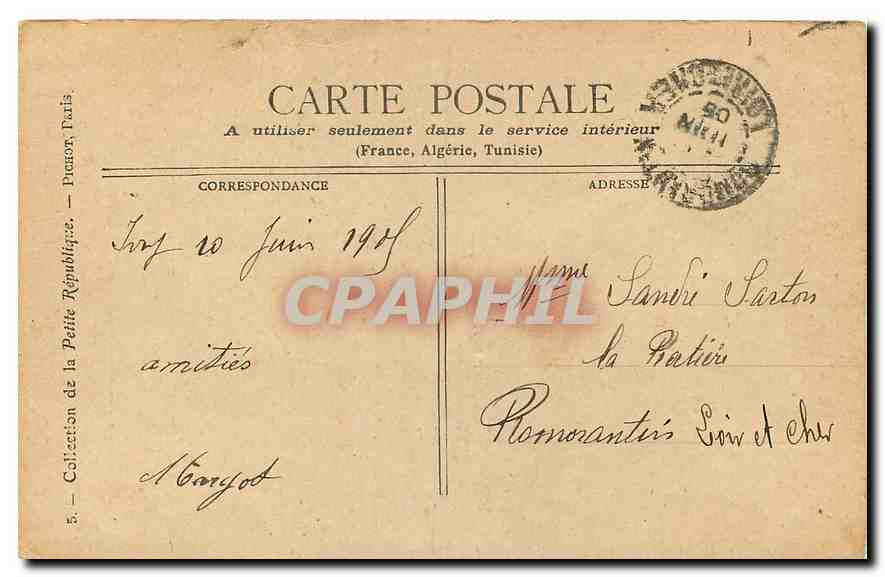 CPA Paris La Colonne de Juillet  — Rückseite