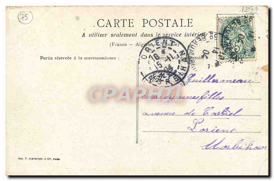 CPA Paris La Chambre des Deputes  — Verso