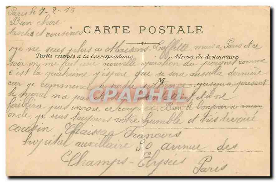 CPA Paris Le Jardin du Palais Royal  — Rückseite