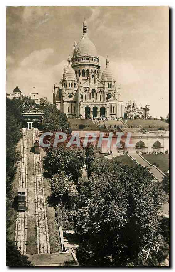 CPA Paris et ses Merveilles Basilique du Sacre Coeur de Montmartre et le funiculaire 