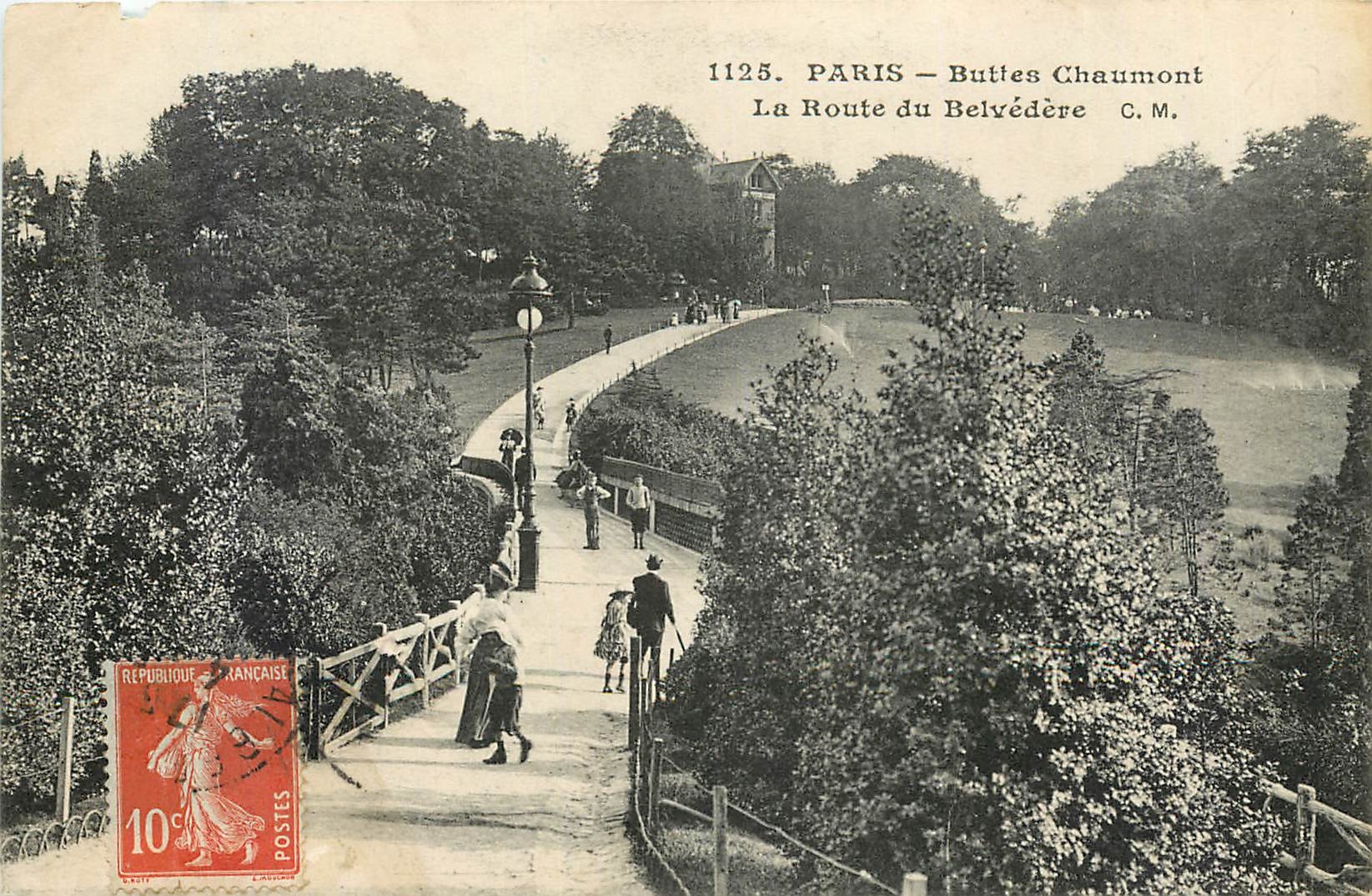 CPA Paris Buttes Chaumont La Route du Belvedere 