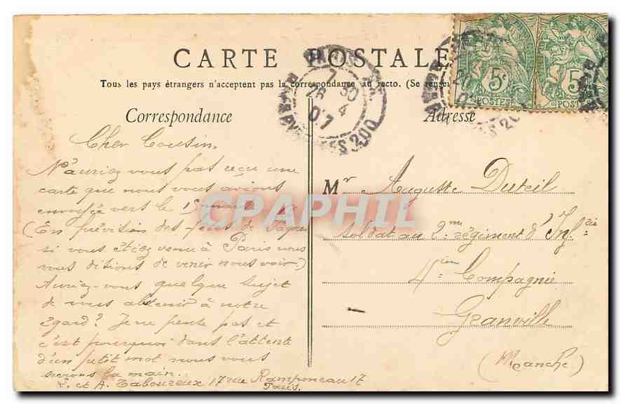 CPA Paris Avenue des Champs Elysees  — Rückseite