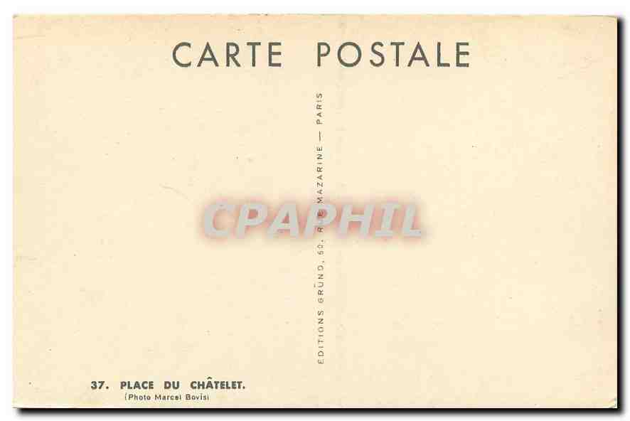 CPA Place du Chatelet  — Rückseite