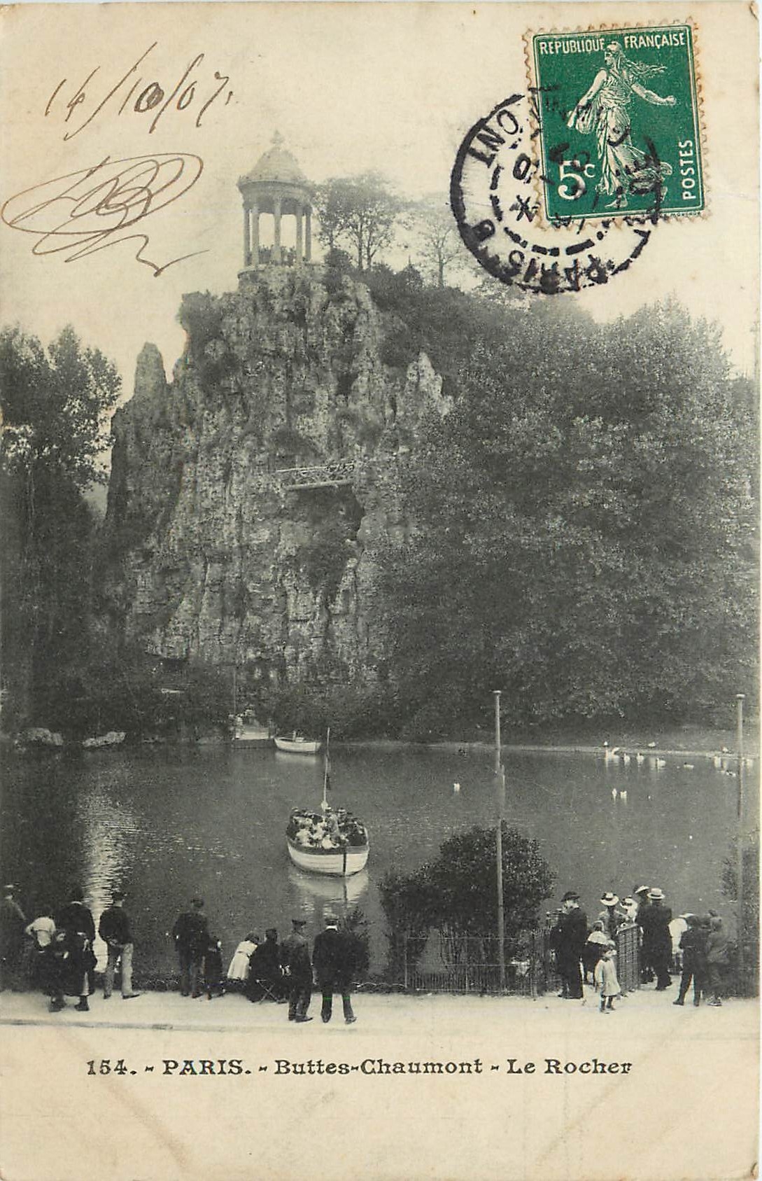 CPA Paris Buttes Chaumont Le Rocher 